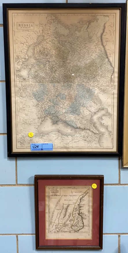 2 EARLY FRAMED MAPS (1 of 6)