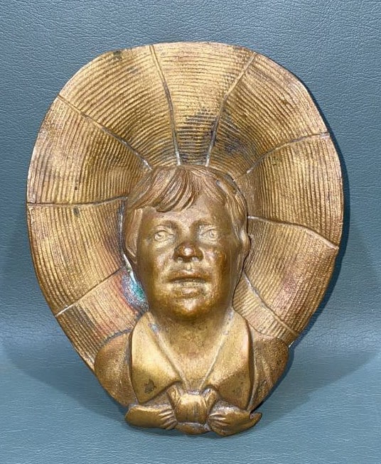 BRONZE BOY W/ STRAW HAT (1 of 4)