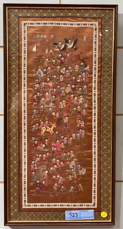 FRAMED ORIENTAL NEEDLEWORK (1 of 3)