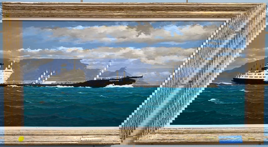 THEODORE C. EWEN OIL ON BOARD OF A SHIP: ~