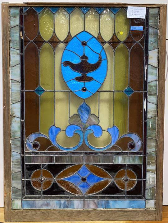 Large Antique Stained Glass Window Auction
