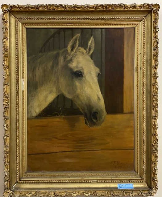 E.f. Bonsall Oil On Canvas Of Horse Auction