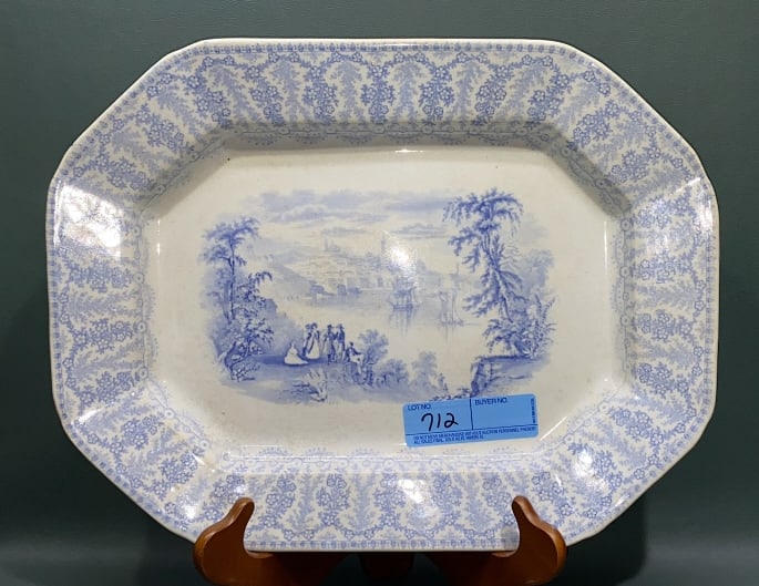 BLUE & WHITE TRANSFERWARE PLATTER (1 of 5)