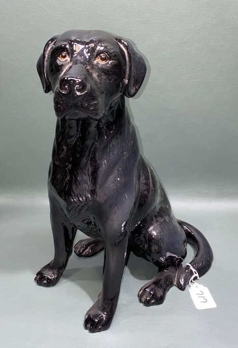 LARGE BESWICK POTTERY BLACK LABRADOR DOG FIGURE (1 of 6)