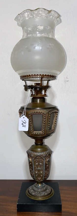 1870'S OIL LAMP: ~