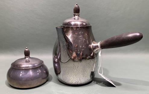 GEORG JENSEN DANISH STERLING TEA POT & SUGAR BOWL: 18.9 ozt