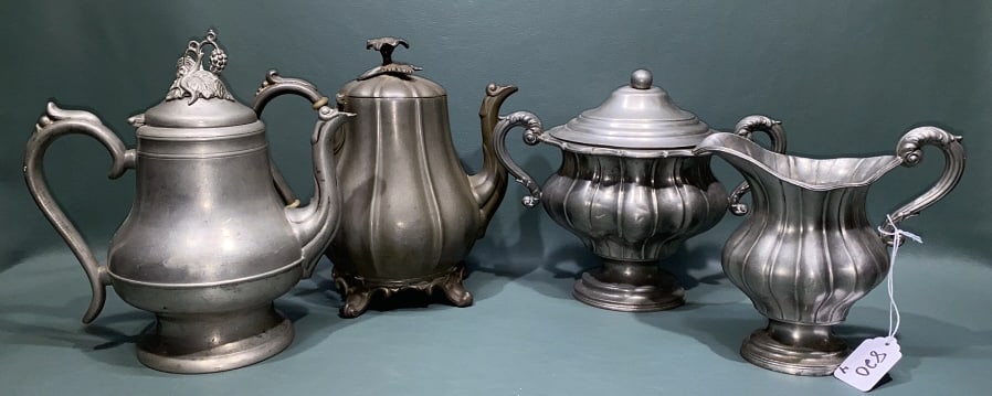 4 PIECES OF ANTIQUE PEWTER (1 of 6)