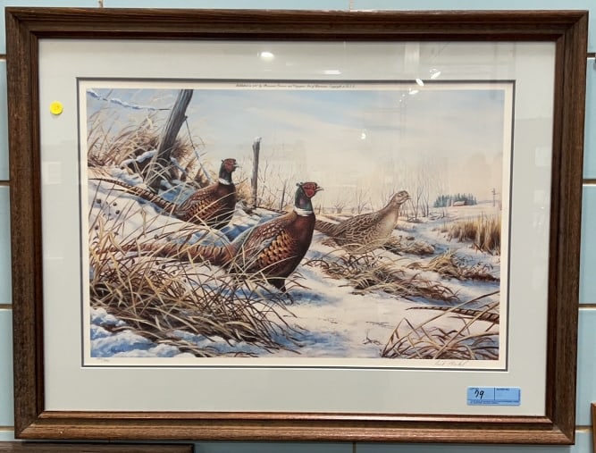 NEIL MORKEL PRINT OF PHEASANTS: ~