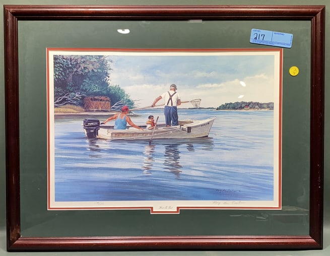MARY LOU TROUTMAN FRAMED PRINT OF CRABBERS: ~