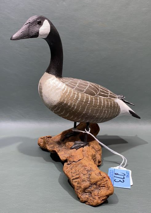 CARVED GOOSE BY ROY WHITE: ~