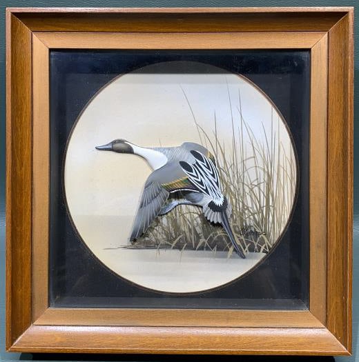 JOSEPH Q WHIPPLE FLYING PINTAIL DRAKE DIORAMA: SOLD BY ABERCROMBIE & FITCH