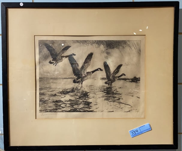 FRANK BENSON PRINT OF GEESE ~ 1936: ~