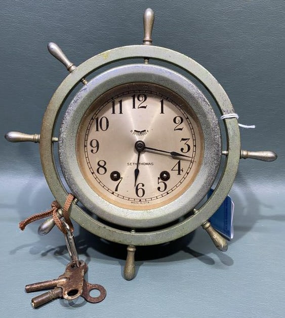 SETH THOMAS SHIP CLOCK W/ KEYS: ~
