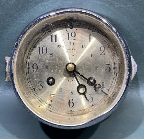 SMALL SALEM 8 DAY SHIP CLOCK: ~