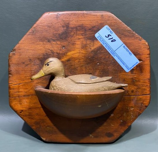 MILES HANCOCK MINI HEN MALLARD ON WALL PLAQUE: ~