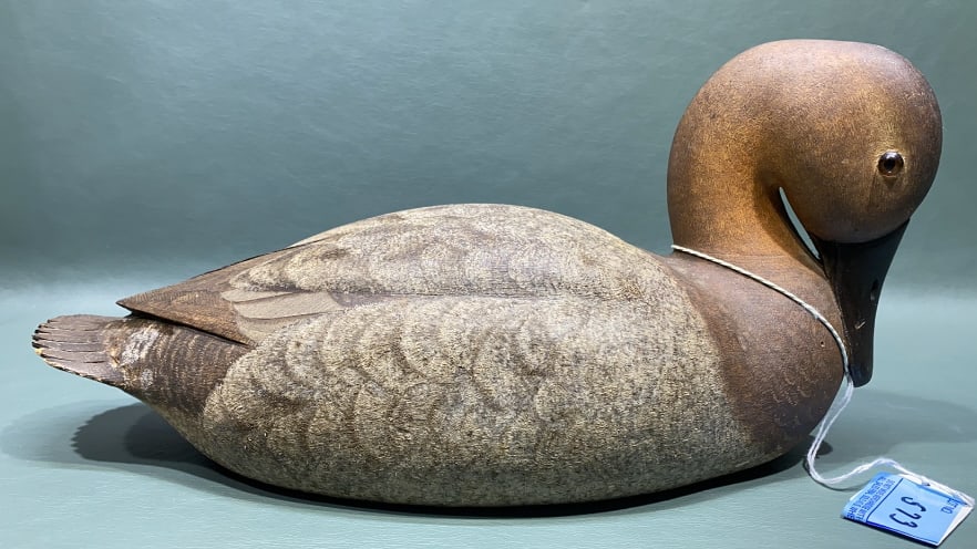 HAROLD HAERTEL CANVASBACK HEN DECOY: ~