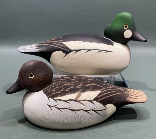 PAIR BARRY FUCHS MINI GOLDEYE DECOYS: ~