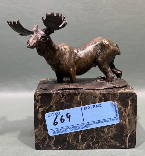 LOUIS ALBERT CARVIN BRONZE MOOSE: ~