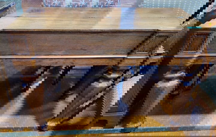 ANTIQUE EMPIRE LIFT TOP SPINET DESK (1 of 4)