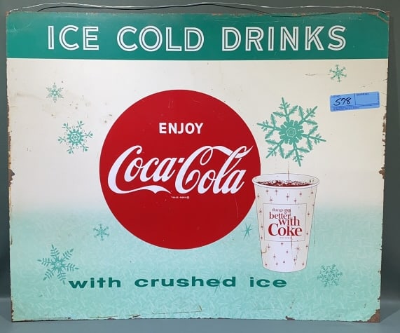 COCA COLA ADVERTISING METAL SIGN: 26" X 22"