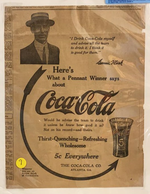 COCA COLA BASEBALL ADVERTISEMENT (1 of 3)