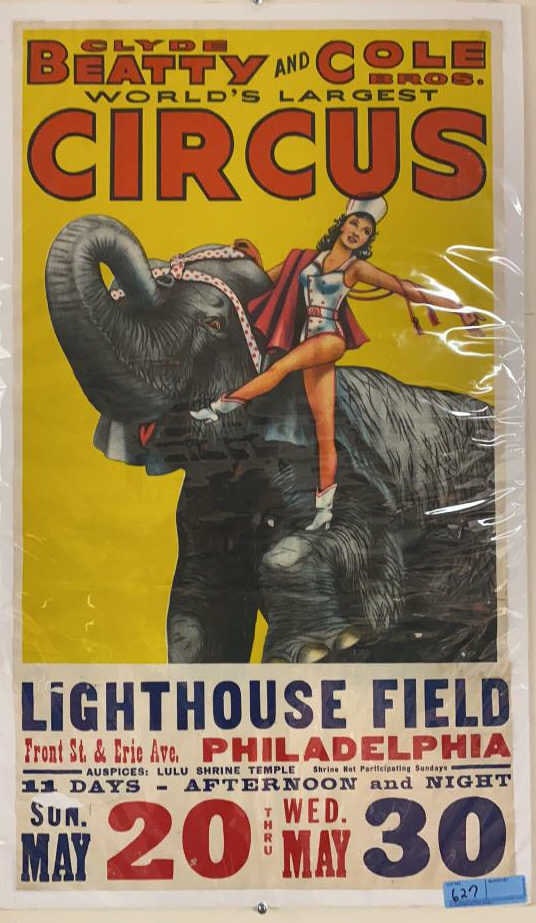 CLYDE BETTY & COLE BROS. CIRCUS POSTER: 37" X 22"