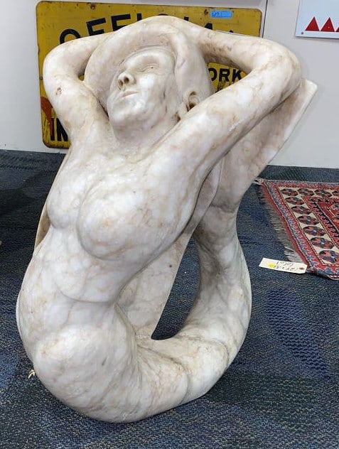 LARGE MARBLE MERMAID STATUE (1 of 4)