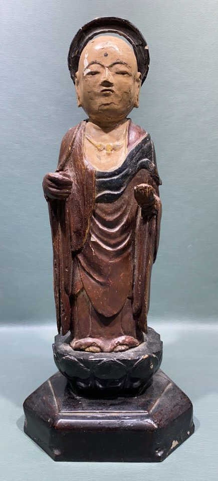 CARVED WOOD ORIENTAL FIGURE (1 of 5)