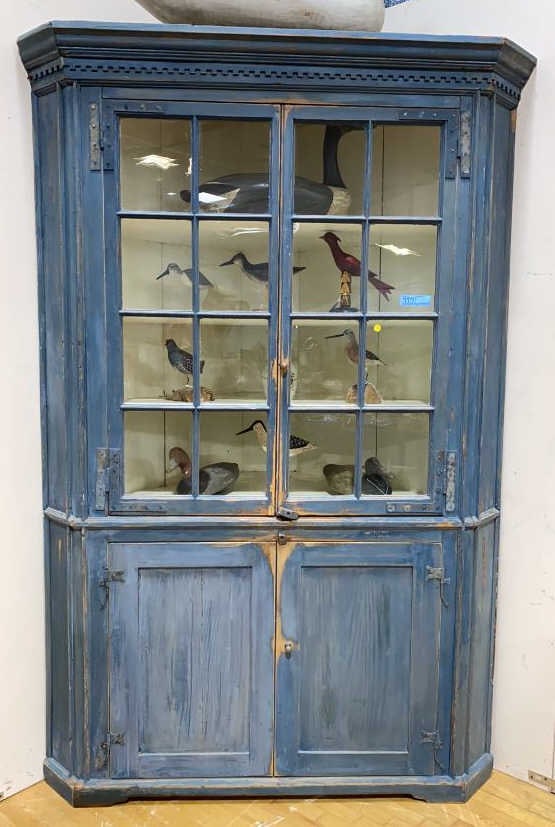 ANT. EASTERN SHORE 1 PC PINE CORNER CUPBOARD (1 of 8)