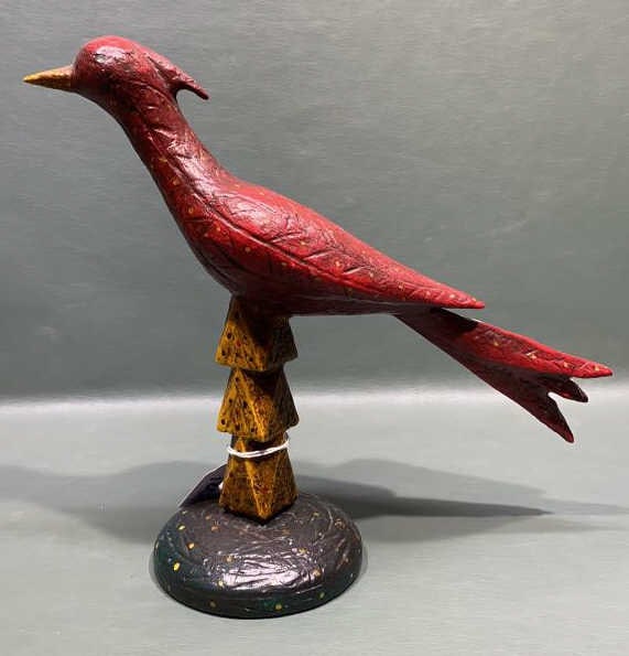 JOSEPH A SANTANGELO FOLK ART CARVED BIRD (1 of 4)