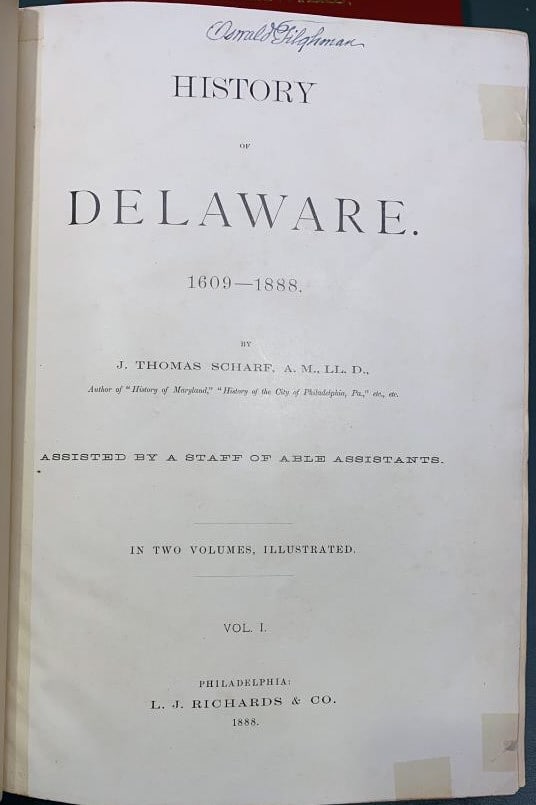 HISTORY OF DELAWARE 1888 VOLS. 1&2 (1 of 7)
