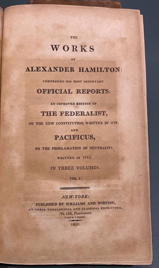 THE FEDERALIST ALEXANDER HAMILTON 3 VOLS. (1 of 13)