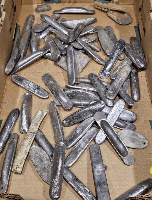 LARGE LOT OF LEAD DECOY WEIGHTS: ~