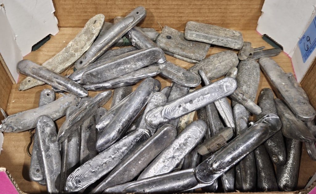 LOT OF LEAD DECOY KEELS: ~