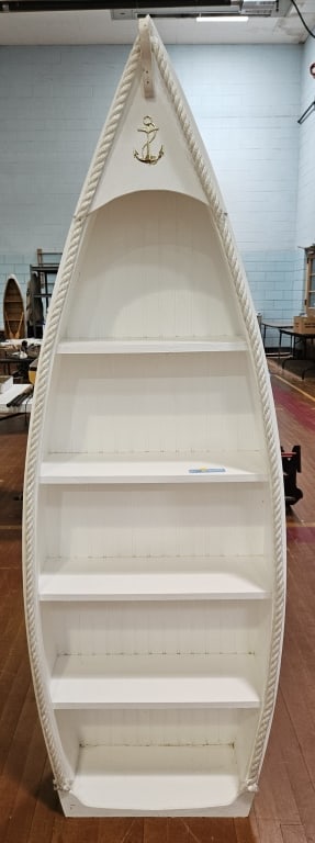 WOODEN 5 TIER BOAT SHELF: 72-1/2" TALL X 25" WIDE