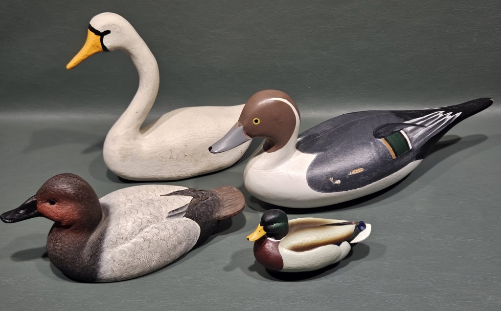 STEVEN LAY PINTAIL, CARVED SWAN LOT: ~