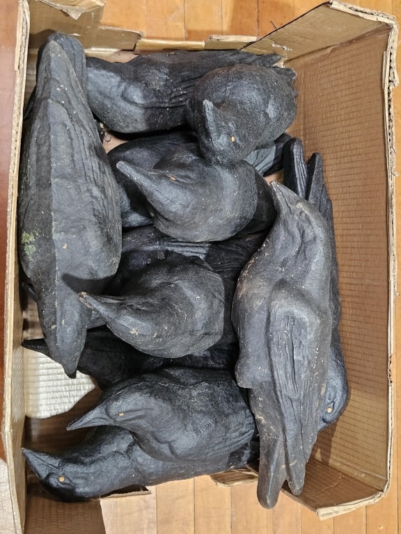 12 PAPER MACHE CROW DECOYS (1 of 2)