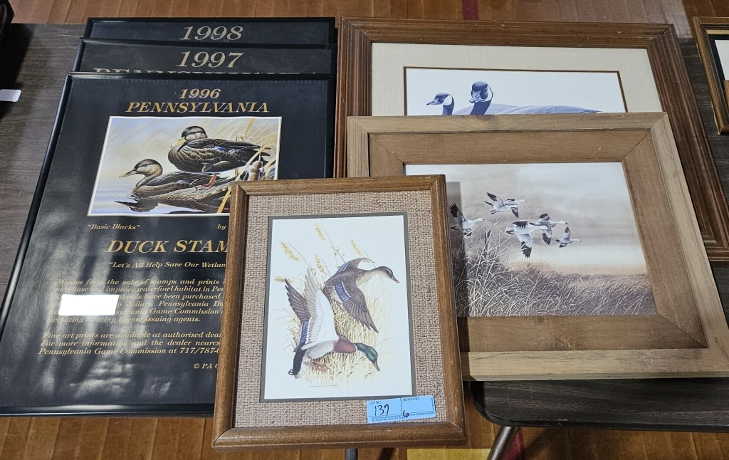 3 WATERFOWL PRINTS & 3 PA DUCK STAMP PRINTS: ~