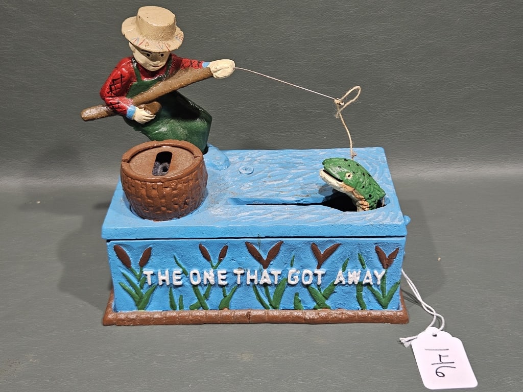 "THE ONE THAT GOT AWAY" MECHANICAL BANK: ~
