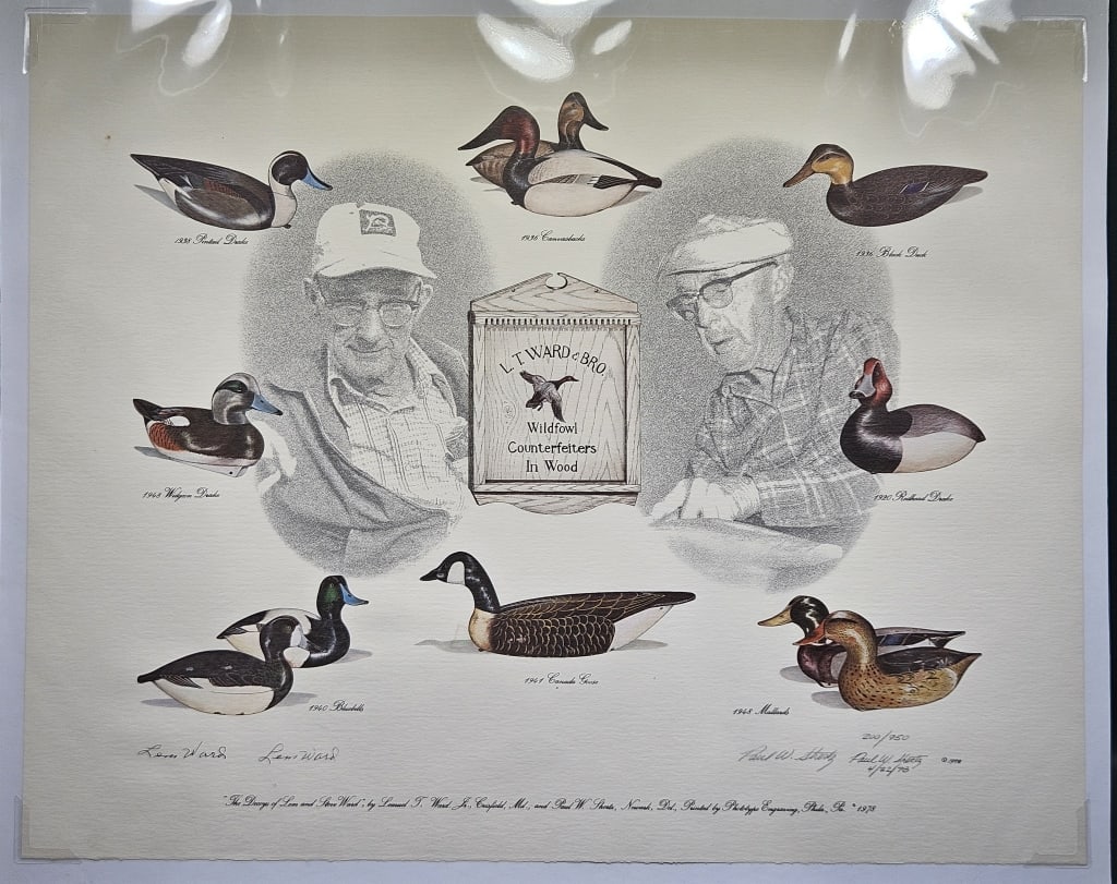 PAUL SHERTZ WARD BRO DECOY PRINT SIGNED LEM WARD (1 of 4)