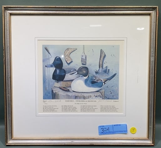 JACK SCHROEDER " 1920 BLUEBILL & 26 PINTAIL" PRINT: 17-1/2" X 17-1/2"