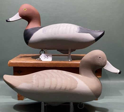 PAIR OF GILMORE "BUTCH" WAGONER REDHEAD DECOYS (1 of 4)