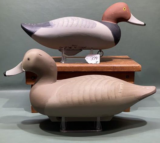 PAIR OF GILMORE "BUTCH" WAGONER REDHEAD DECOYS (1 of 5)