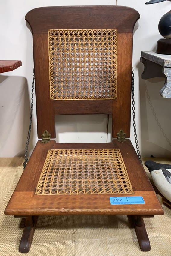 ANTIQUE FOLDING CANOE SEAT (1 of 3)