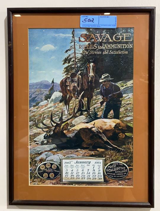 SAVAGE RIFLES & AMMO 1904 CALENDAR POSTER (1 of 4)