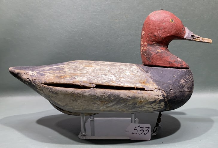 UPPER BAY RED HEAD DECOY W/ "O' BRAND (1 of 6)