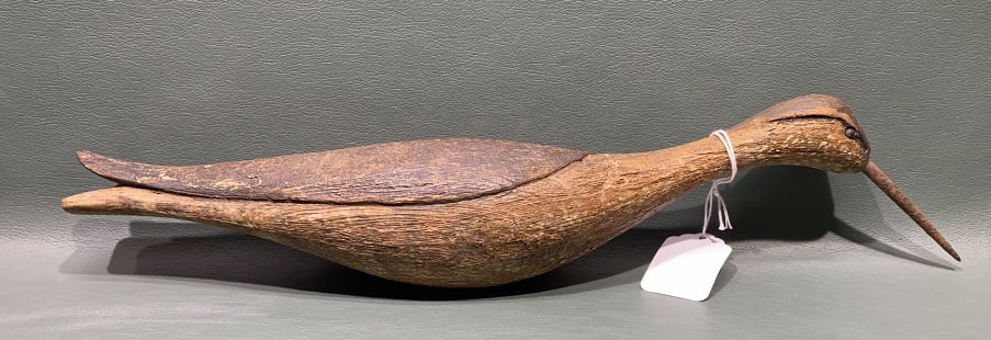 SHOREBIRD DECOY W/ BRAND: RUSS ALLEN? - 14 1/2" LONG