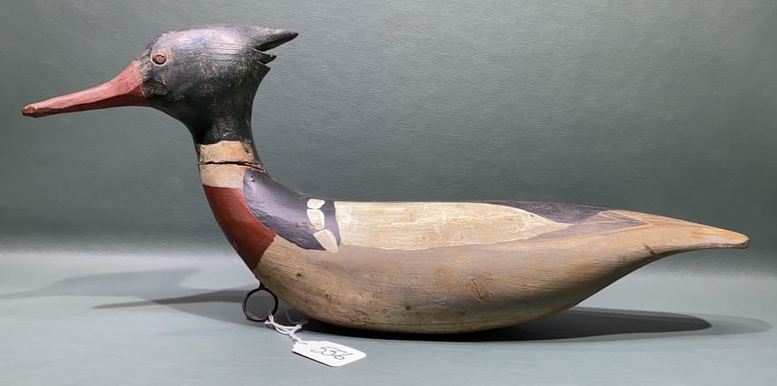 FOLK ART MERGANSER DECOY: ~