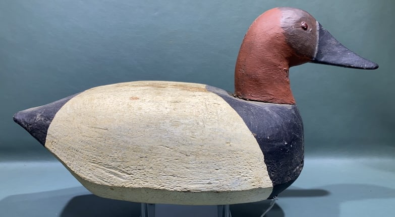 RUSSELL SILAR CANVASBACK DRAKE DECOY: WRIGHTSVILLE PA