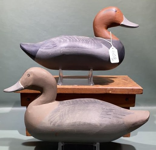 PAIR PAUL GIBSON RED HEAD DECOYS (1 of 4)